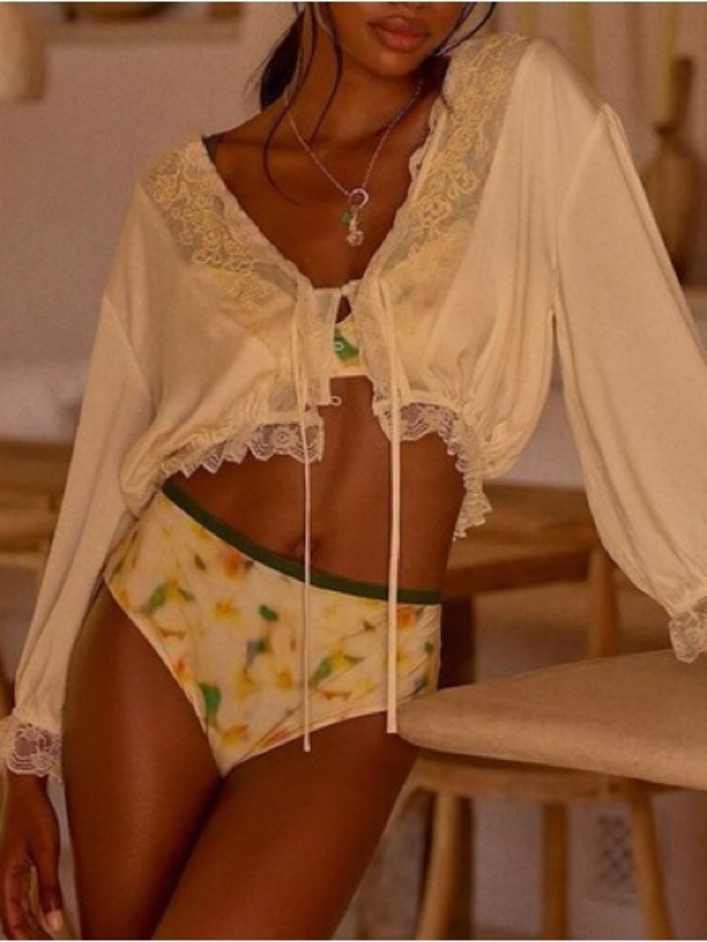 NWT LyreBird Vintage-Inspired Satin 3-Piece Intimates Set Anthropologie